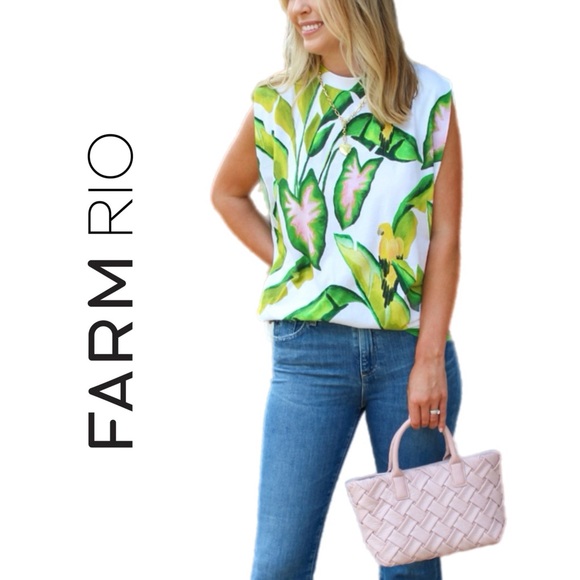 FARM Rio Off-White Summer Foliage T-Shirt - Picture 3 of 15